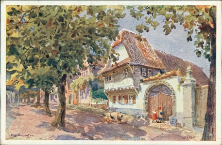 Alte Ansichtskarte Pfälzer Winzerhaus in Rhodt, Pfälzer Heimatbilder, herausgegeben vom Pfälzerwald-Verein V.-A.