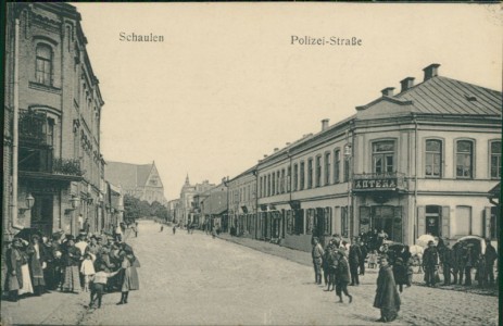 Alte Ansichtskarte Schaulen / Šiauliai, Polizei-Straße