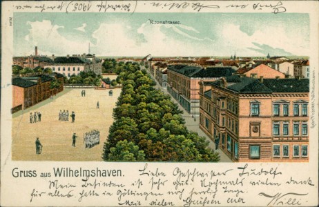 Alte Ansichtskarte Wilhelmshaven, Roonstrasse