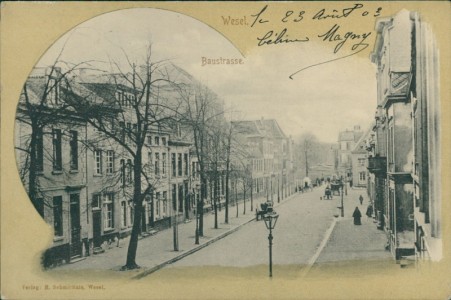 Alte Ansichtskarte Wesel, Baustrasse