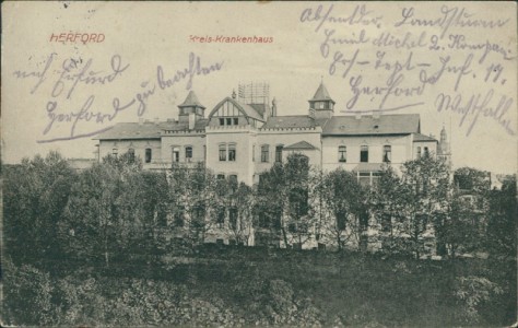 Alte Ansichtskarte Herford, Kreis-Krankenhaus
