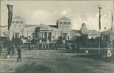 Alte Ansichtskarte Krefeld, Gewerbe-, Industrie- u. Kunst-Ausstellung 1911, Gewerbehalle