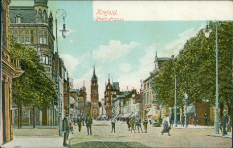 Alte Ansichtskarte Krefeld, Rheinstrasse