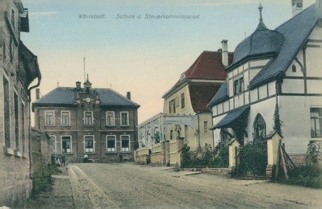 Alte Ansichtskarte Wörrstadt, Schule u. Steuerkommissariat