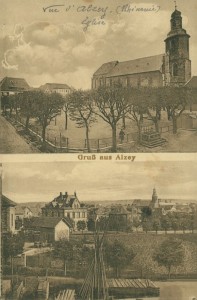 Alte Ansichtskarte Alzey, Mehrbildkarte mit Kirche