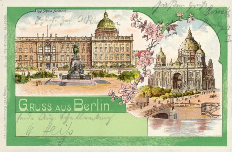 Alte Ansichtskarte Gruss aus Berlin, Kgl. Schloss Nordseite, Neuer Dom
