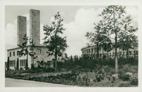 Alte Ansichtskarte Reichssportfeld, Osttor mit Blick auf die Deutsche Kampfbahn