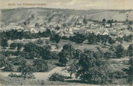 Alte Ansichtskarte Schweppenhausen, Gesamtansicht