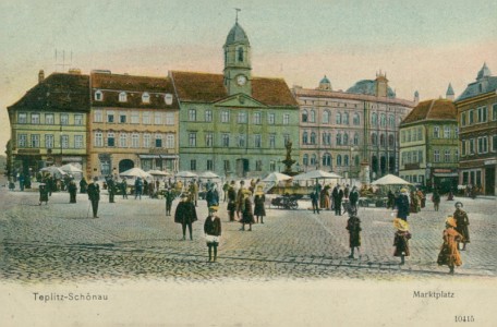 Alte Ansichtskarte Teplitz / Teplice, Marktplatz