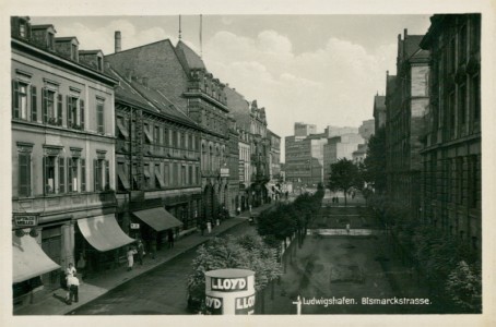 Alte Ansichtskarte Ludwigshafen am Rhein, Bismarckstrasse