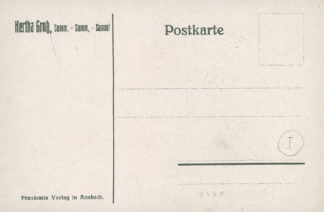 Adressseite der Ansichtskarte Pfingsten, Tanzende Maikäfer