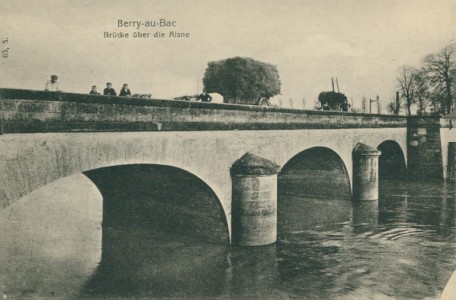 Alte Ansichtskarte Berry-au-Bac, Brücke über die Aisne