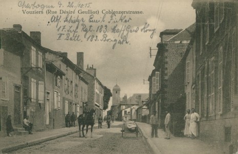 Alte Ansichtskarte Vouziers, (Rue Désiré Geulliot) Coblenzerstrasse