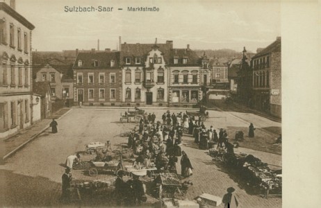 Alte Ansichtskarte Sulzbach/ Saar, Marktstraße