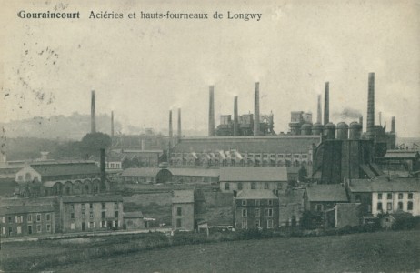 Alte Ansichtskarte Longwy, Aciéries et hauts-fourneaux