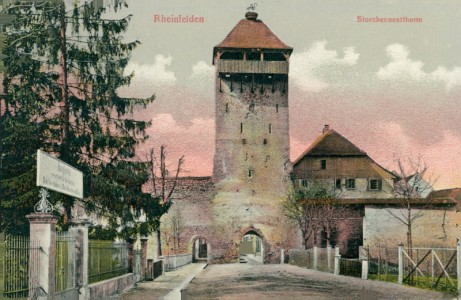 Alte Ansichtskarte Rheinfelden, Storchennestturm