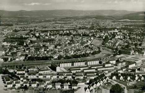 Alte Ansichtskarte Rastatt, Luftaufnahme