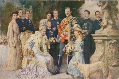 Alte Ansichtskarte Wilhelm II mit Familie, 