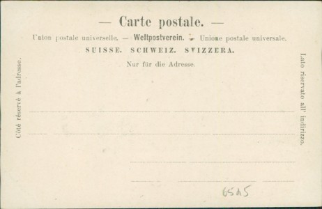 Adressseite der Ansichtskarte Chur, 12 Ansichten, u. a. Poststrasse und Neues Hotel Steinbock