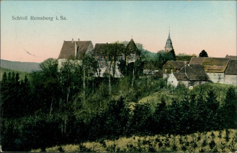 Alte Ansichtskarte Reinsberg, Schloß (Gebäude mit goldenen Fenstern)