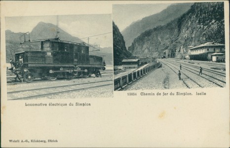 Alte Ansichtskarte Chemin de fer du Simplon. Iselle, Locomotive électrique du Simplon