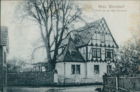 Alte Ansichtskarte Hessisch Oldendorf, Partie bei der Ober-Försterei