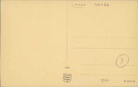 Adressseite der Ansichtskarte Duisburg-Bruckhausen, Gewerkschaft Friedrich Thyssen. Eingang zur Schachtanlage III/VII