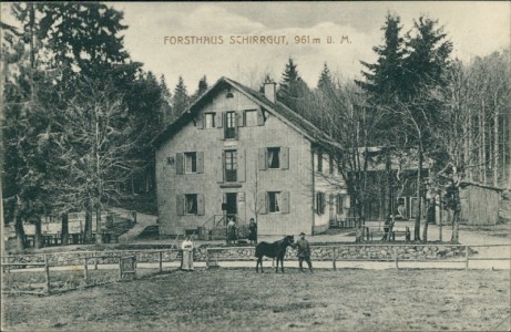 Alte Ansichtskarte Molsheim, Forsthaus Schirrgut, 961 m u. M.