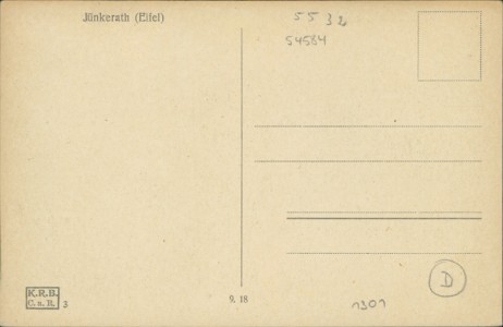 Adressseite der Ansichtskarte Jünkerath, Partie an der Kyll