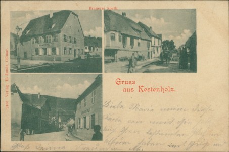 Alte Ansichtskarte Kestenholz / Châtenois, Brauerei Speth