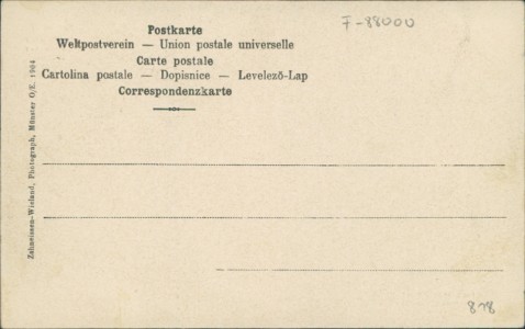 Adressseite der Ansichtskarte Schlucht im Winter / En hive 1903/04, Weg zum Keller / Le chemin de la cave