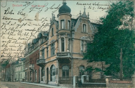 Alte Ansichtskarte Bocholt, Nord-Strasse mit Burg Hohenzollern