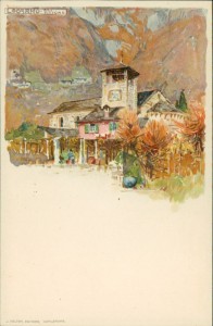 Alte Ansichtskarte Locarno, San Vittore (sign. Manuel Wielandt) 