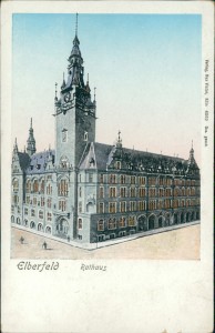 Alte Ansichtskarte Elberfeld, Rathaus (goldene Fenster)