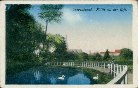Alte Ansichtskarte Grevenbroich, Partie an der Erft