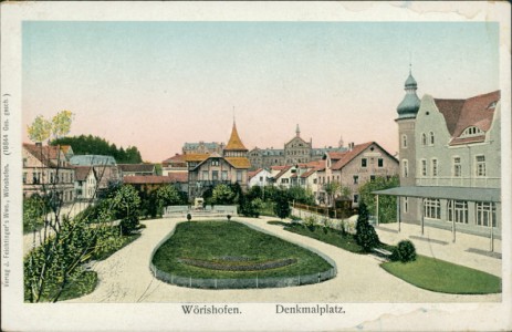 Alte Ansichtskarte Bad Wörishofen, Denkmalplatz