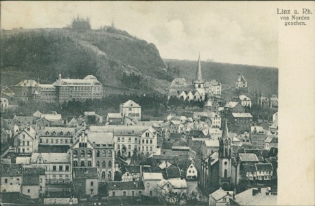 Alte Ansichtskarte Linz am Rhein, von Norden gesehen