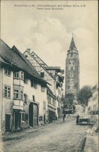 Alte Ansichtskarte Rottweil, Partie beim Hochturm