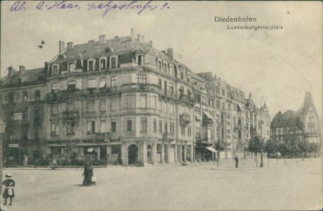 Alte Ansichtskarte Diedenhofen / Thionville, Luxemburgertorplatz
