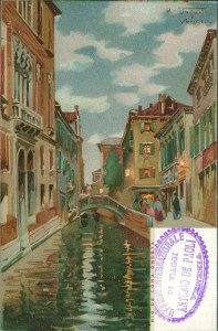 Alte Ansichtskarte Venezia, Kanal (sign. Raffaele Tafuri)