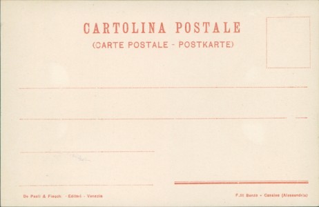 Adressseite der Ansichtskarte Venezia, Straßenhändler (sign. Raffaele Tafuri)