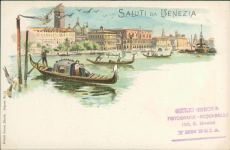 Alte Ansichtskarte Saluti da Venezia, Gondeln