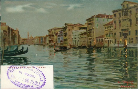 Alte Ansichtskarte Venezia, Kanal (sign. Raffaele Tafuri)
