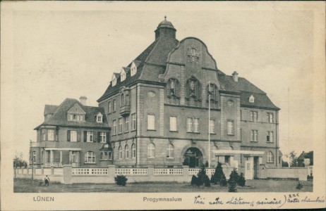 Alte Ansichtskarte Lünen, Progymnasium