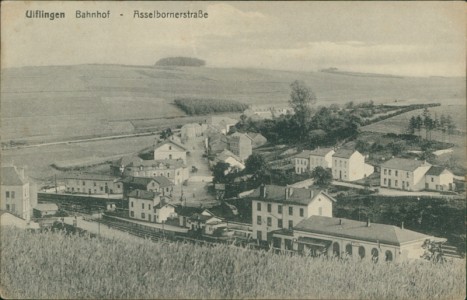 Alte Ansichtskarte Ulflingen, Bahnhof - Asselbornerstraße