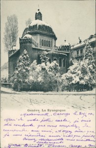 Alte Ansichtskarte Genf / Genève, La Synagogue