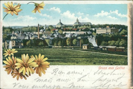 Alte Ansichtskarte Gruss aus Gotha, Gesamtansicht