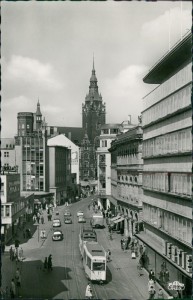 Alte Ansichtskarte Wuppertal-Elberfeld, Am Wall, Straßenbahn