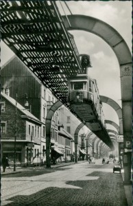 Alte Ansichtskarte Wuppertal-Sonnborn, Schwebebahn