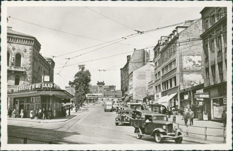 Alte Ansichtskarte Saarbrücken, Bahnhofstrasse, Blick zum Bahnhof